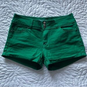 Wax Jean High Waist Green Shorts